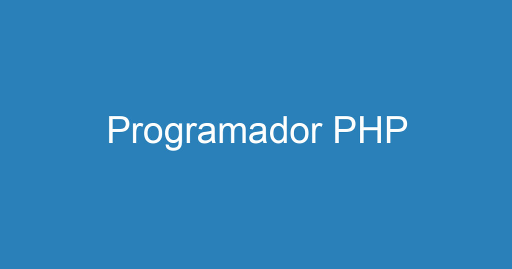 Programador PHP 1