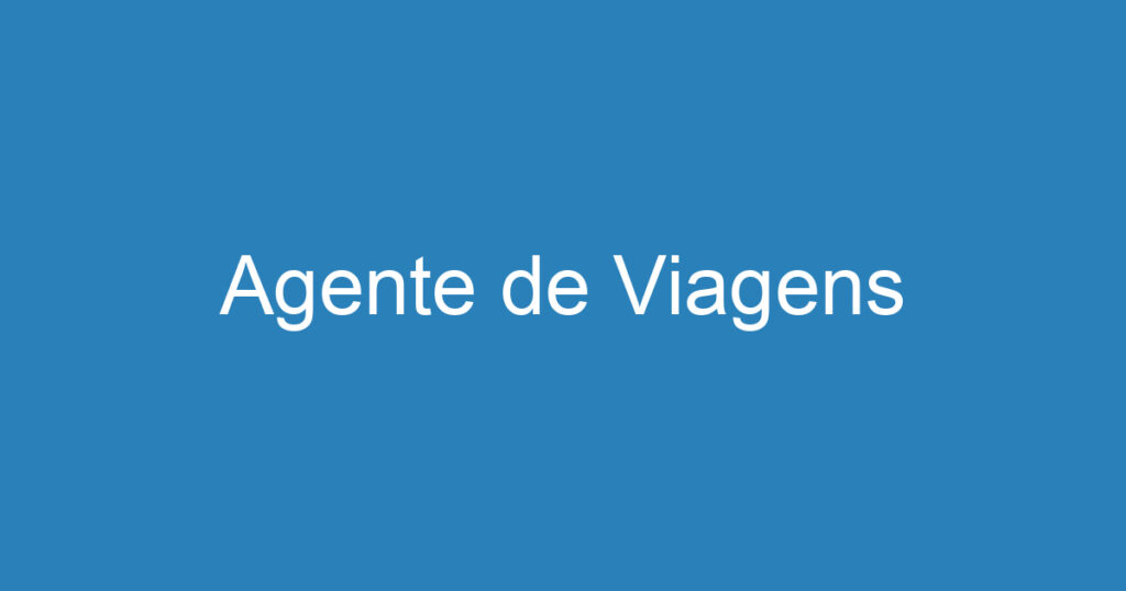 Agente de Viagens 1