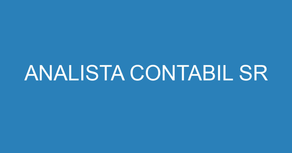 ANALISTA CONTABIL SR 1