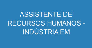 ASSISTENTE DE RECURSOS HUMANOS - INDÚSTRIA EM JACAREÍ 6