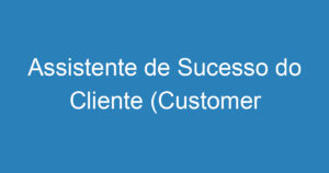 Assistente de Sucesso do Cliente (Customer Success) 8