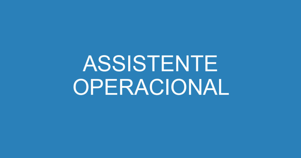 ASSISTENTE OPERACIONAL 1