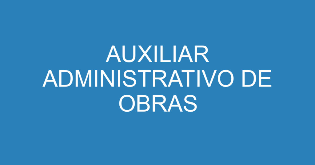 AUXILIAR ADMINISTRATIVO DE OBRAS 1