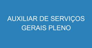 AUXILIAR DE SERVIÇOS GERAIS PLENO 8