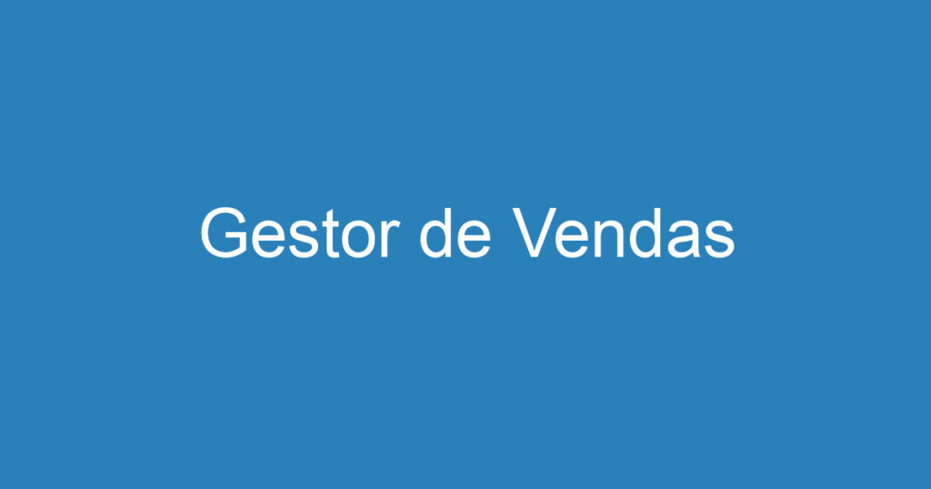 Gestor de Vendas 1