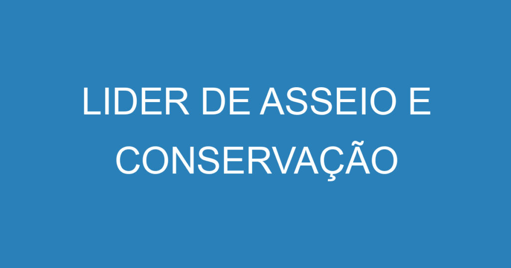 LIDER DE ASSEIO E CONSERVAÇÃO 1