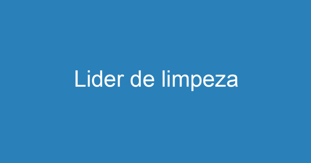 Encarregado de limpeza 1