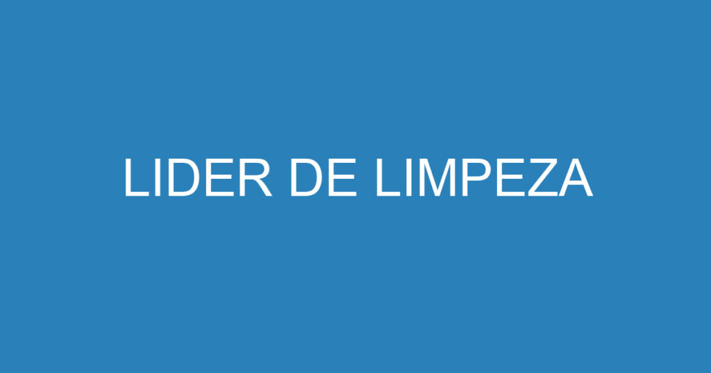 LIDER DE LIMPEZA 1