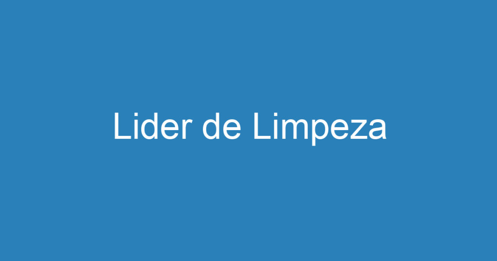 Lider de Limpeza 1