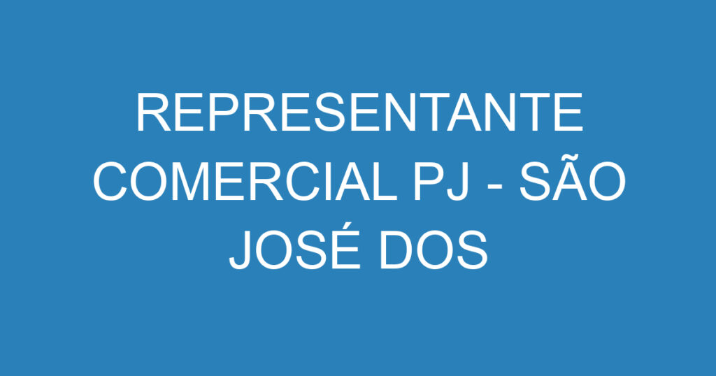 REPRESENTANTE COMERCIAL PJ - SÃO JOSÉ DOS CAMPOS - JACAREÍ 1