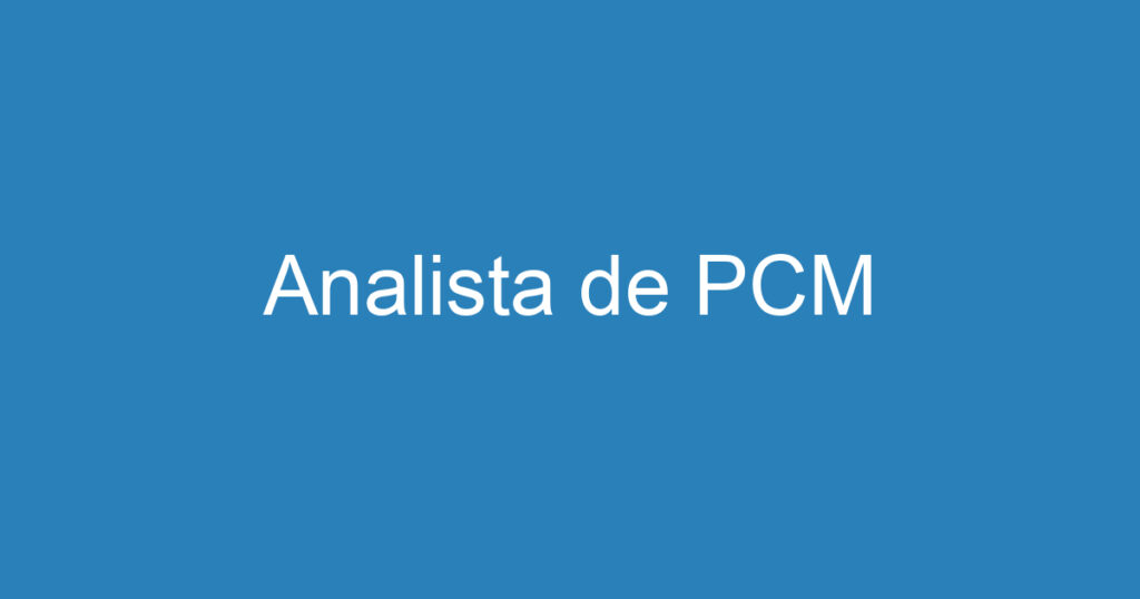 Analista de PCM 1