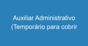 Auxiliar Administrativo (Temporário para cobrir licença maternidade) 8