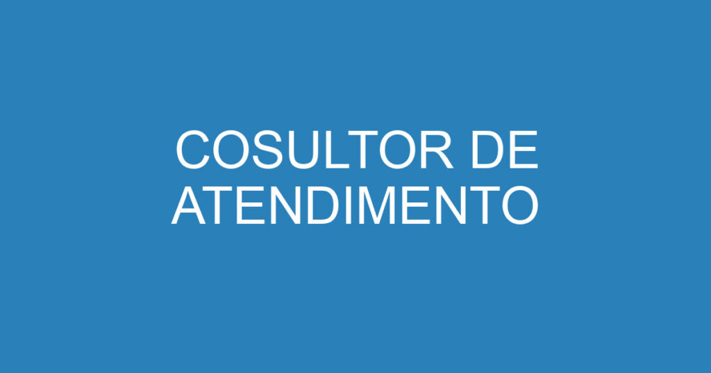 COSULTOR DE ATENDIMENTO 1