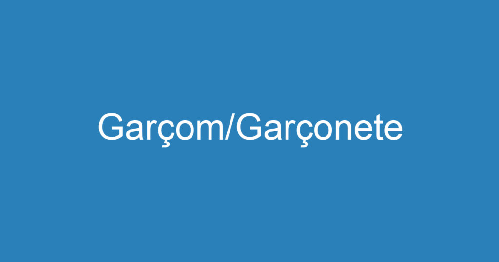 Garçom/Garçonete 1