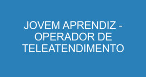 JOVEM APRENDIZ - OPERADOR DE TELEATENDIMENTO 11