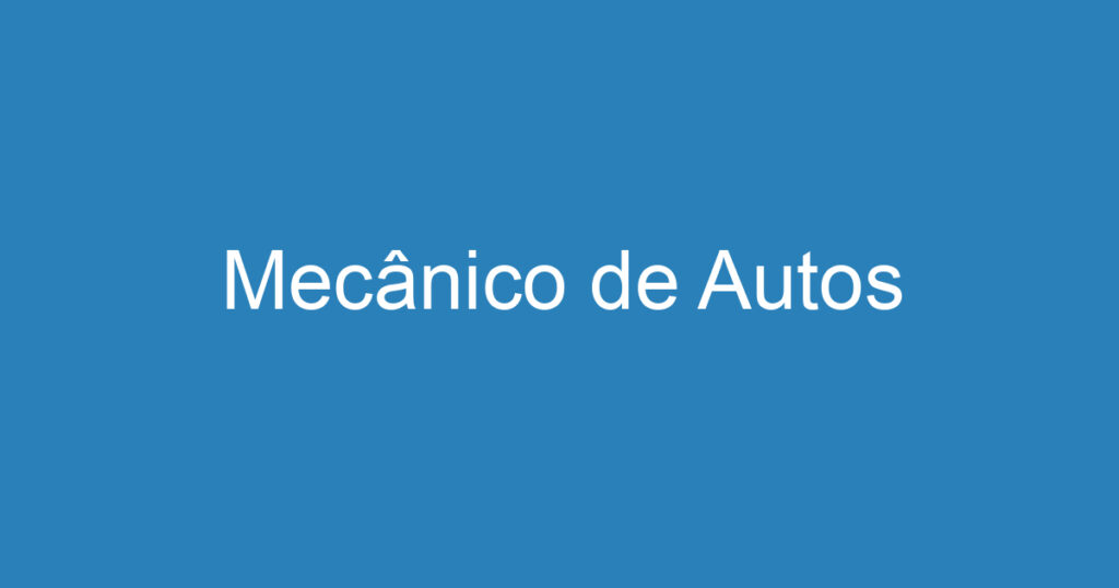 Mecânico de Autos 1