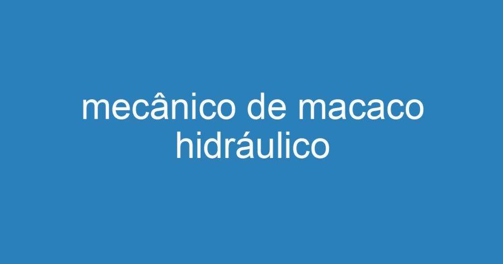 mecânico de macaco hidráulico 1