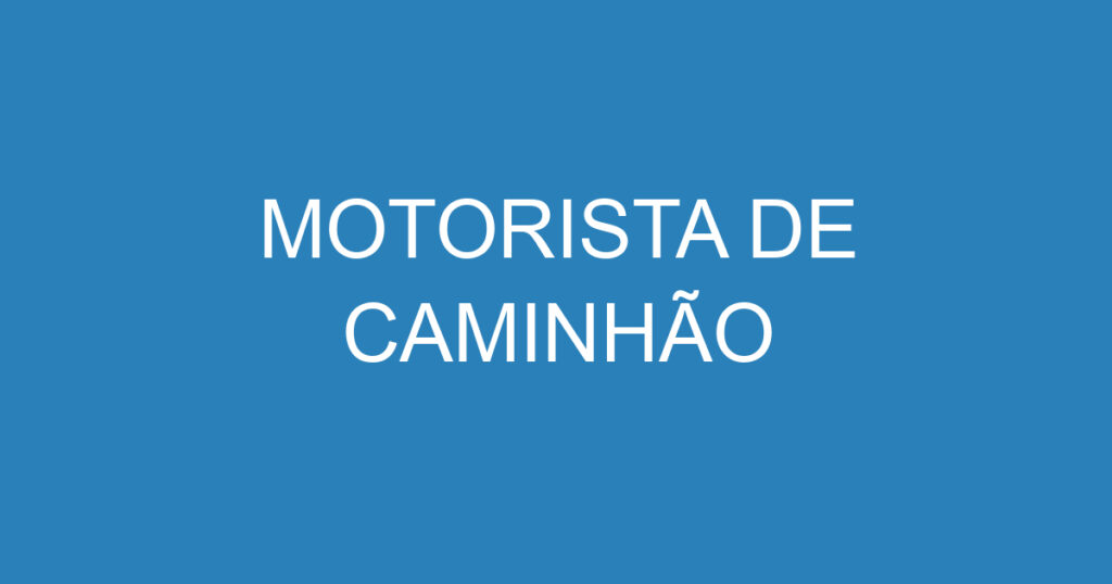 MOTORISTA DE CAMINHÃO 1