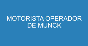 MOTORISTA OPERADOR DE MUNCK 12