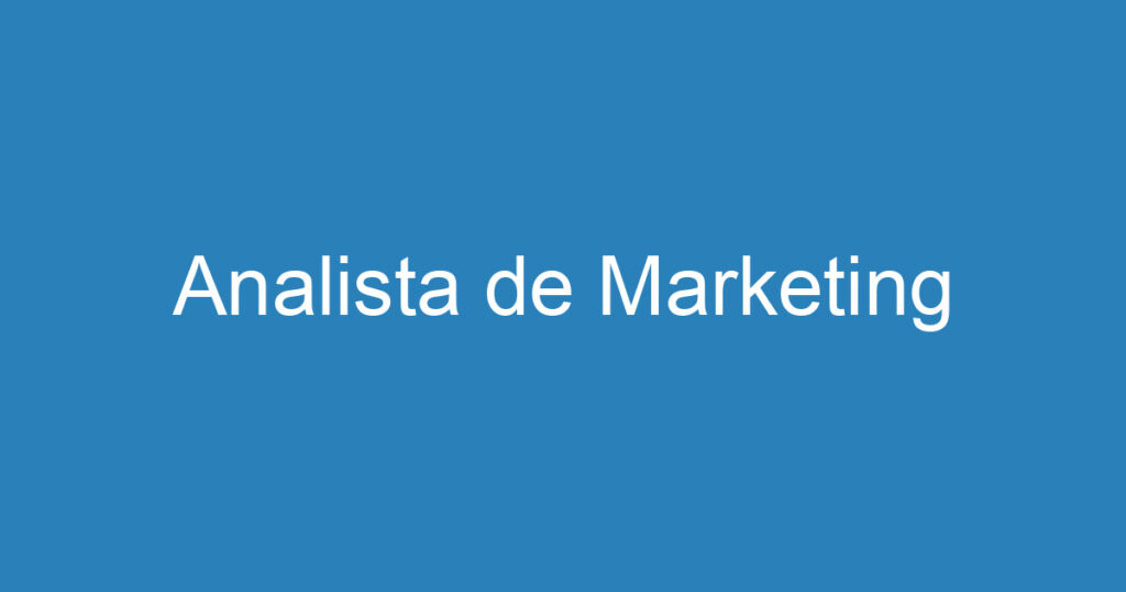 Analista de Marketing 1