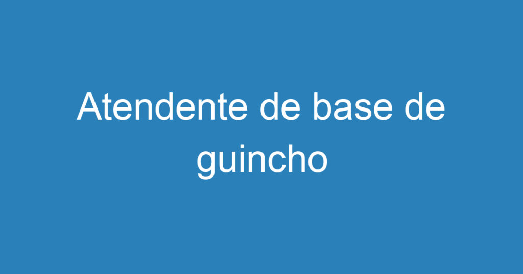 Atendente de base de guincho 1