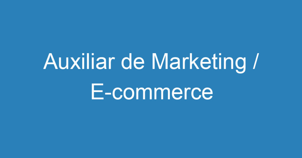 Auxiliar de Marketing / E-commerce 1