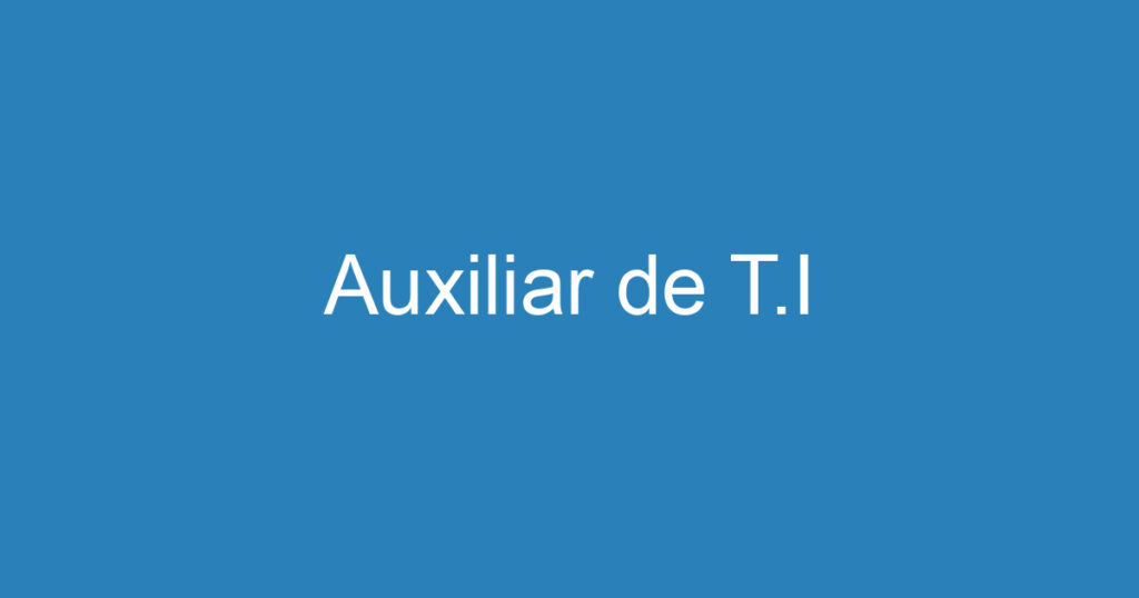 Auxiliar de T.I 1