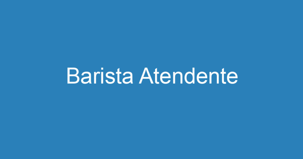 BARISTA CAFETERIA 1