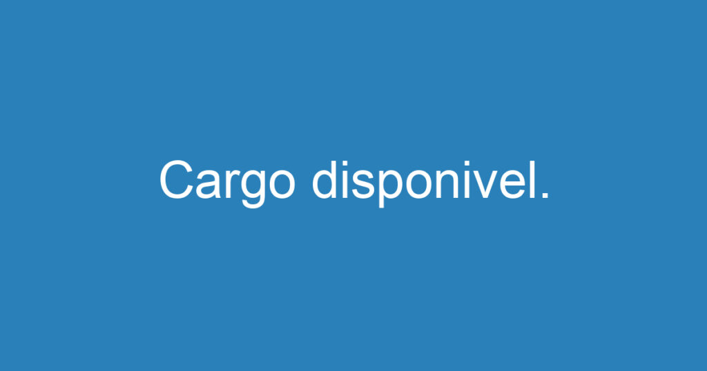 Cargo disponivel. 1