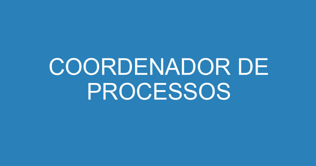 COORDENADOR DE PROCESSOS 1