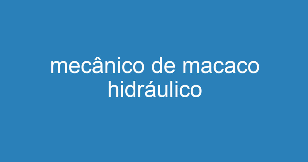 mecânico de macaco hidráulico 1