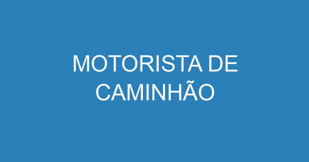 MOTORISTA DE CAMINHÃO 1