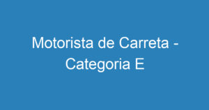 Motorista de Carreta - Categoria E 7