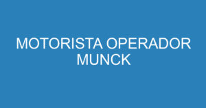 MOTORISTA OPERADOR MUNCK 10