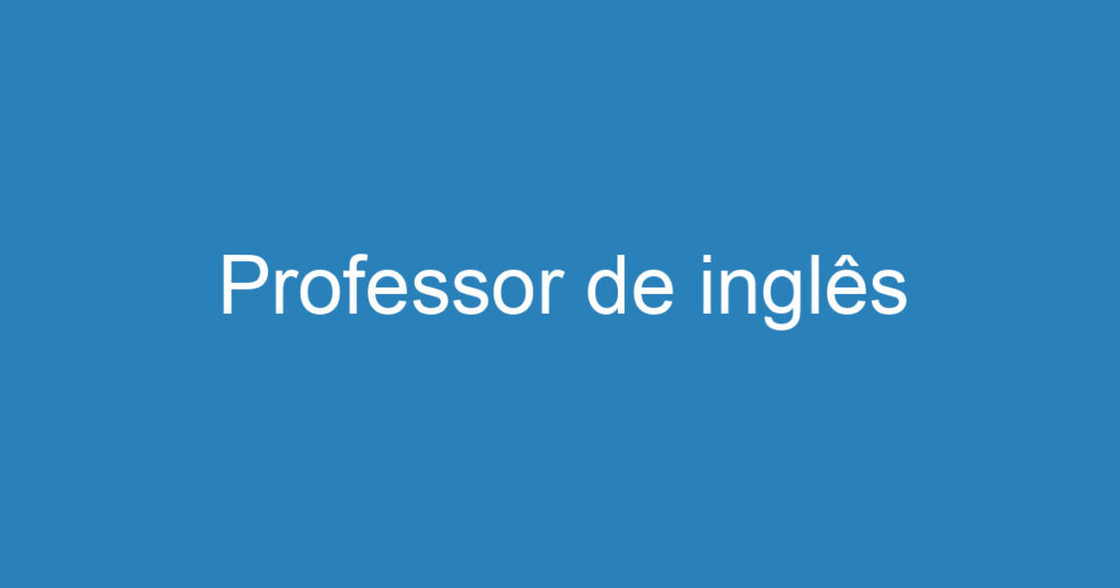 Professor de inglês 1