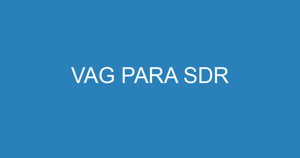 VAG PARA SDR 1