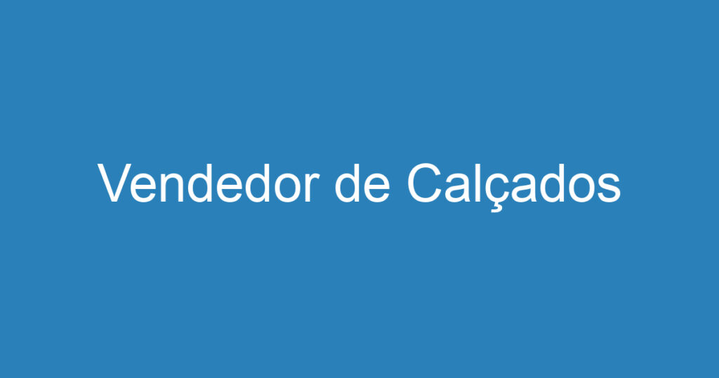 Vendedor de Calçados 1