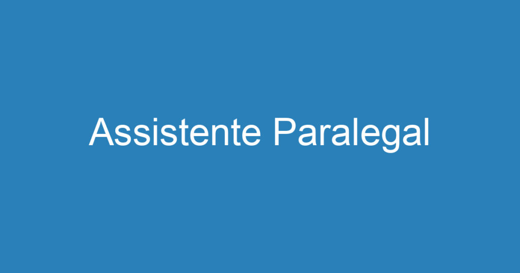 Assistente Paralegal 1