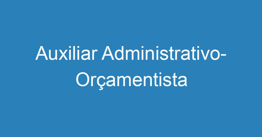 Auxiliar Administrativo- Orçamentista 1