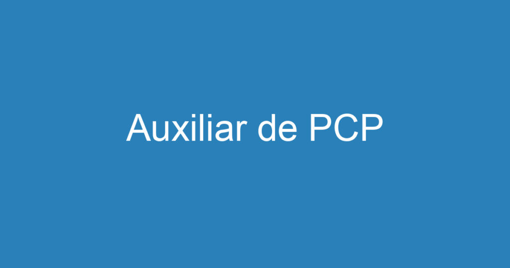 Auxiliar de PCP 1