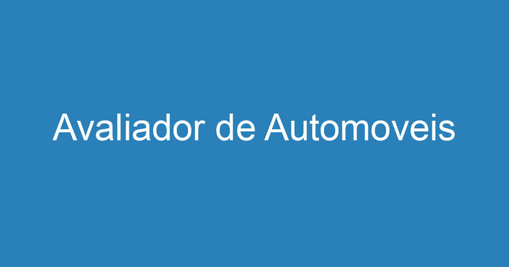 Avaliador de Automoveis 1