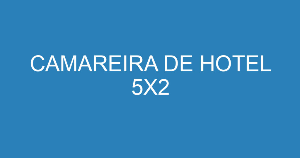 CAMAREIRA DE HOTEL 5X2 1