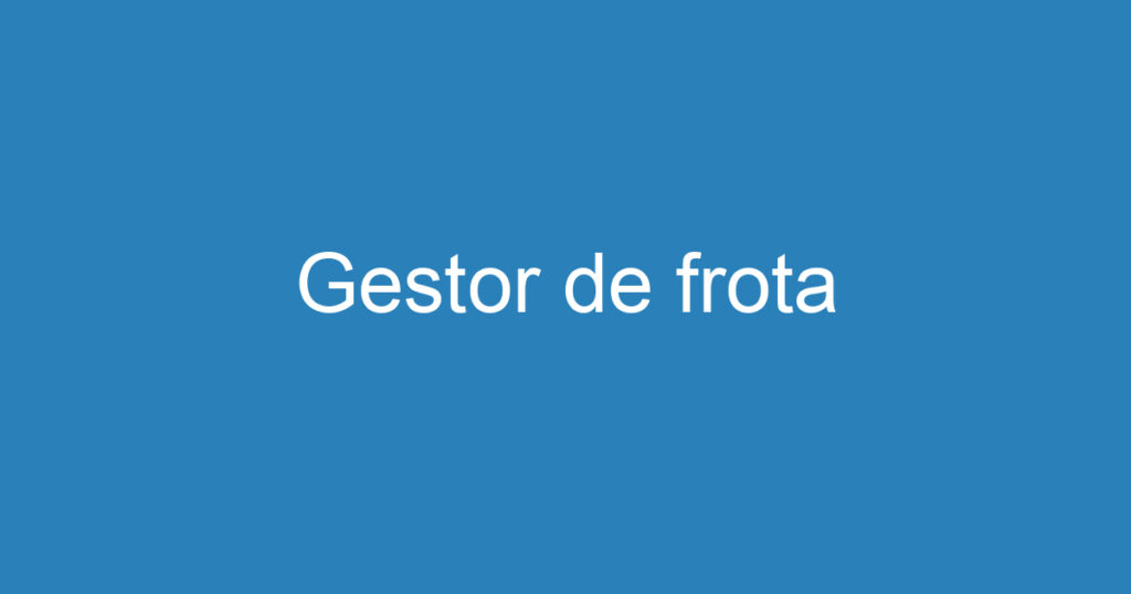 Gestor de frota 1