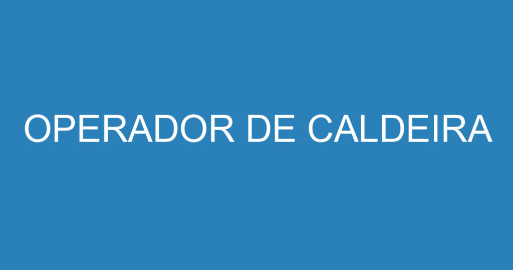 OPERADOR DE CALDEIRA 1