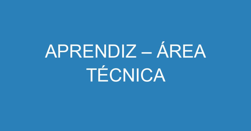 APRENDIZ – ÁREA TÉCNICA 1