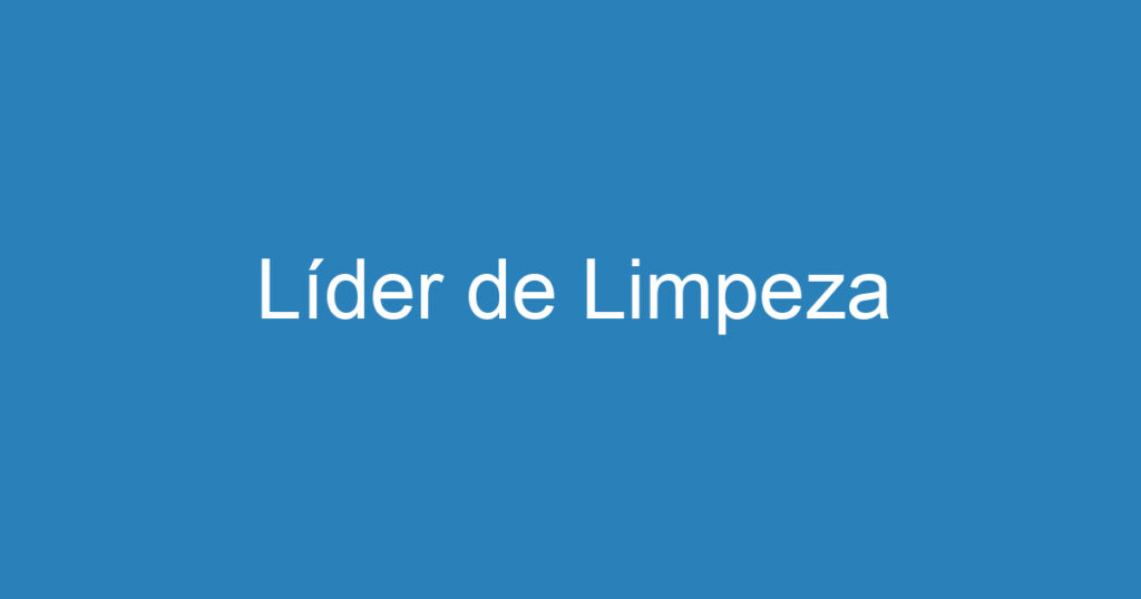 Líder de Limpeza 1