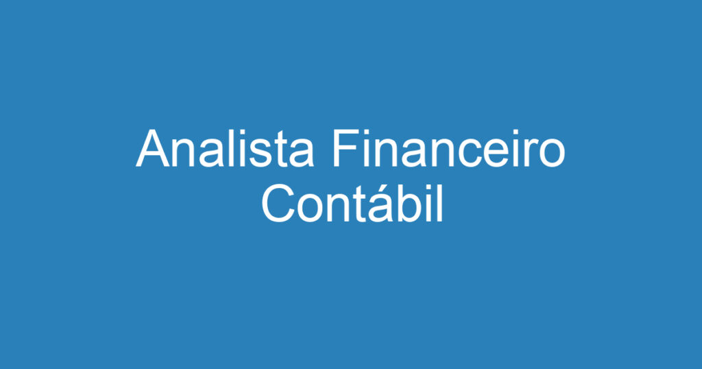 Analista Financeiro Contábil 1