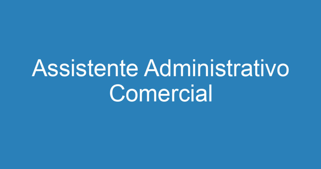 Assistente Administrativo Comercial 1