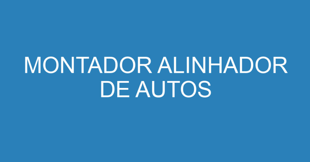 MONTADOR ALINHADOR DE AUTOS 1