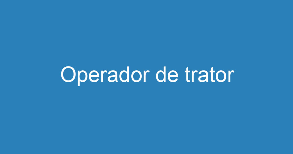 Operador de trator 1